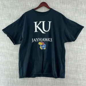 Y2K KU Jayhawks MV Sport tag short sleeve t shirt men's XXL 9086/b
